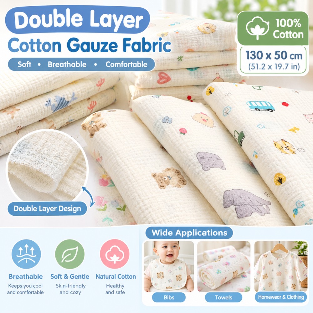 Baby Clothing Usa - Tela de crepé estampada con motivos