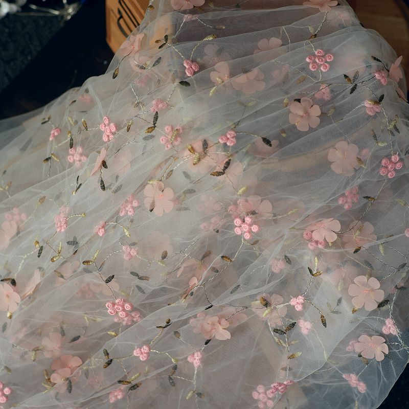 Tela de malla bordada con flor - Baby Clothing Organic reseña y precio