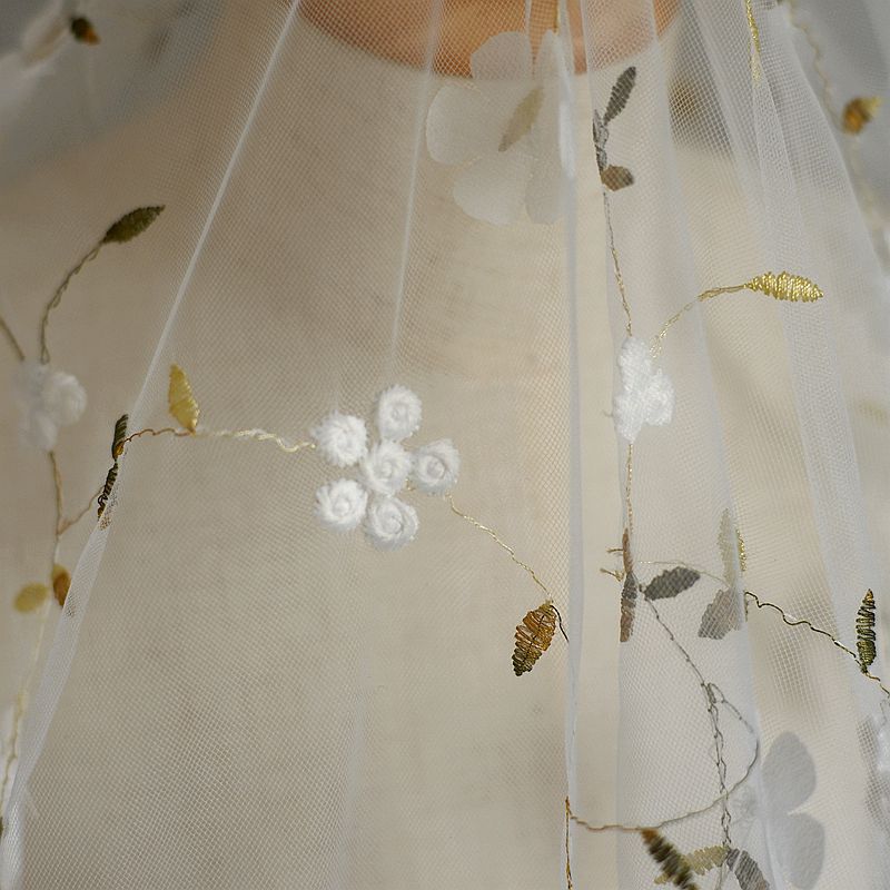 Tela de malla bordada con flor - Baby Clothing Organic reseña y precio